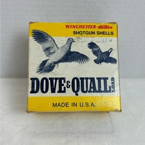 Vintage Dove & Quail Winchester Western Shotgun Shells BOX ONLY 12 Gauge